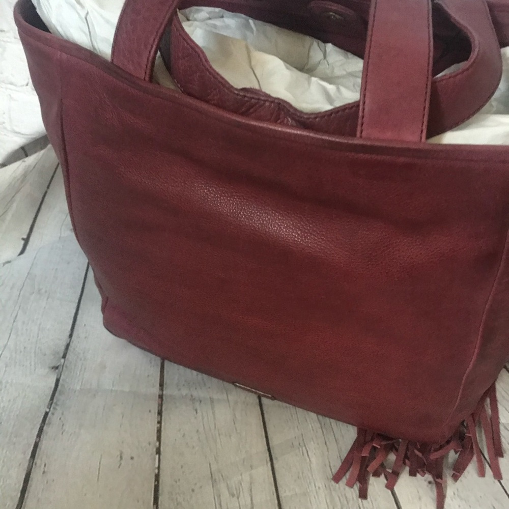 FRYE Vivian Leather Fringe Tote Bag - Picture 2 of 9